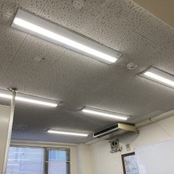 株式会社日報様　自社ビル内各所照明LED化